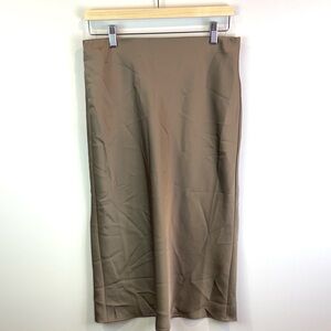 Calvin Klein Tan Satin Skirt size S